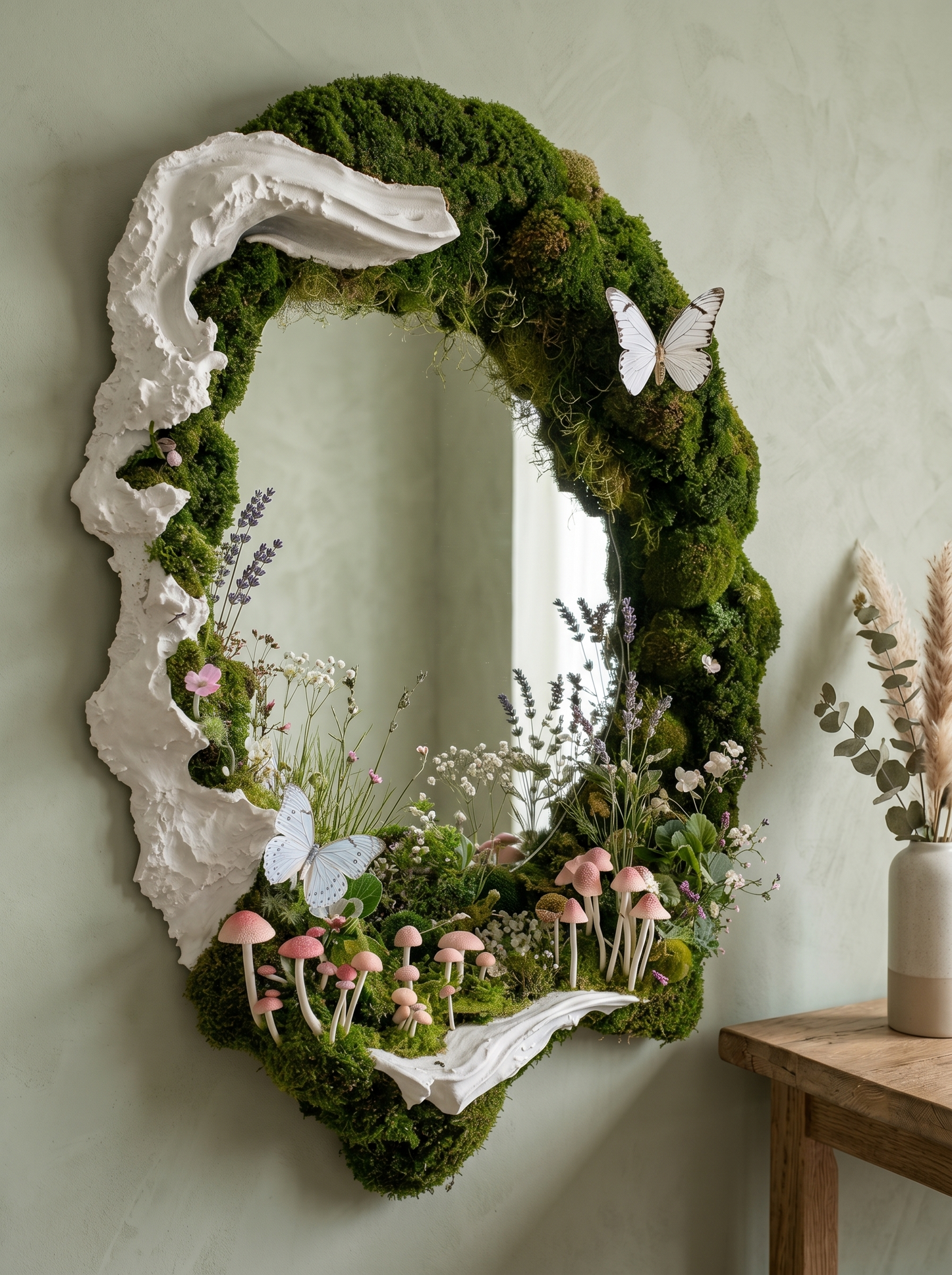 Aurelium Glass Forest Bloom Mirror – Nature-Inspired Sculptural Frame