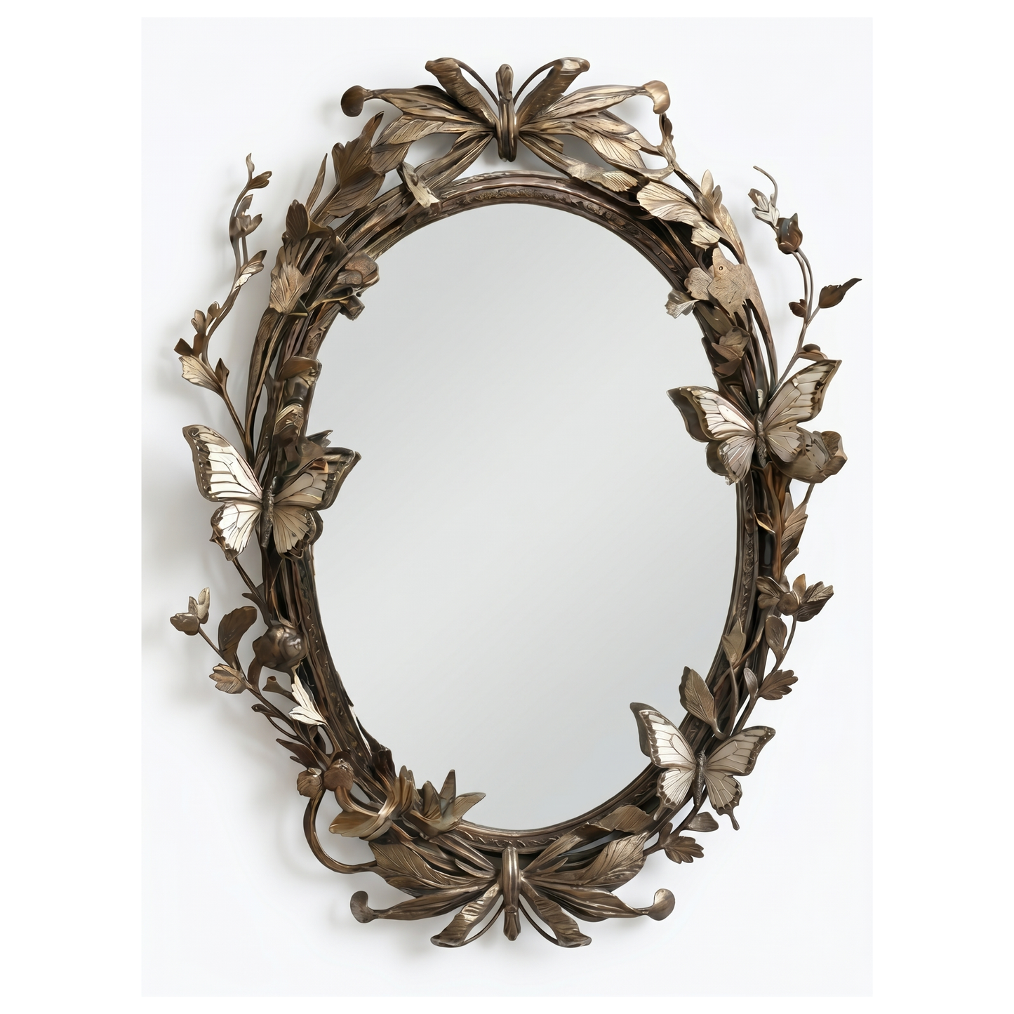 Aurelium Flutter Frame Mirror – Vintage Butterfly Metal Design