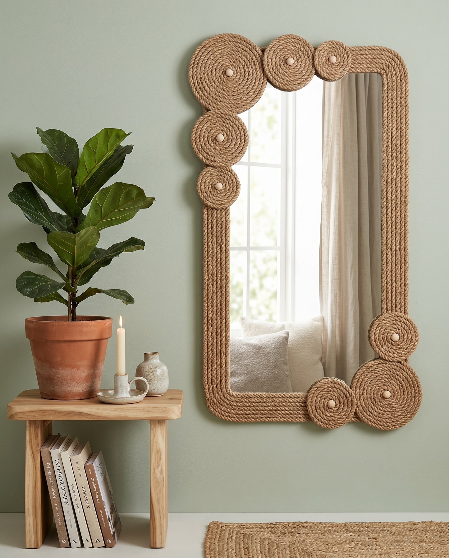 Aurelium Terra Knot Mirror – Handcrafted Rope Statement Wall Mirror