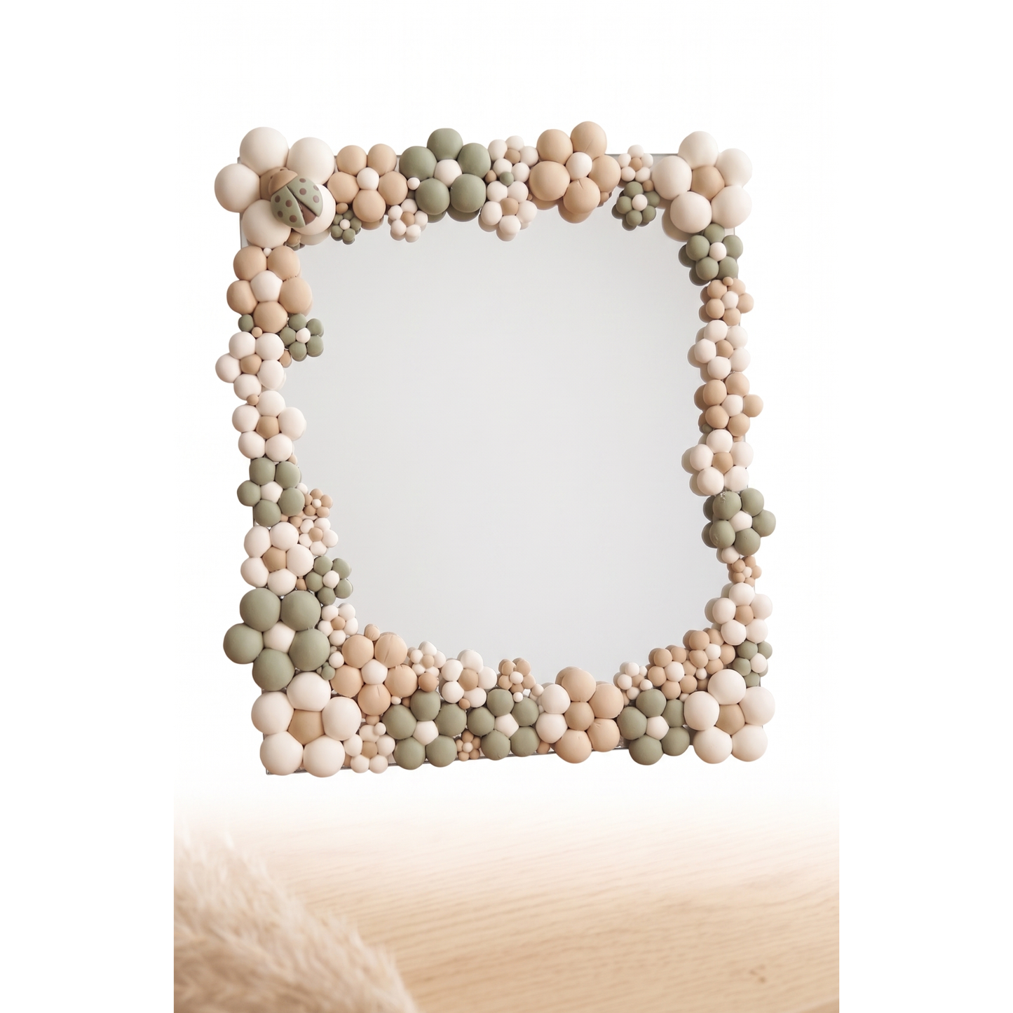 Aurelium Soft Bloom Mirror – Pastel Decorative Vanity Mirror