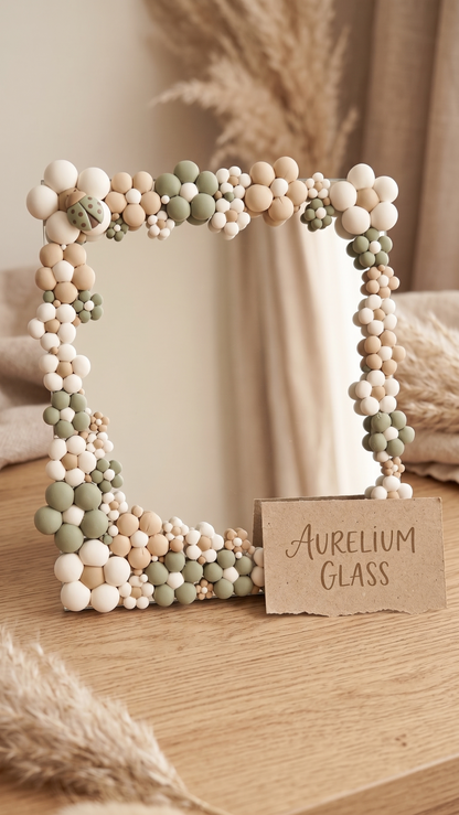 Aurelium Soft Bloom Mirror – Pastel Decorative Vanity Mirror
