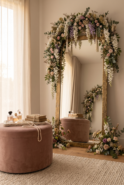 Aurelium Floral Majesty Mirror – Luxury Full-Length Decorative Mirror