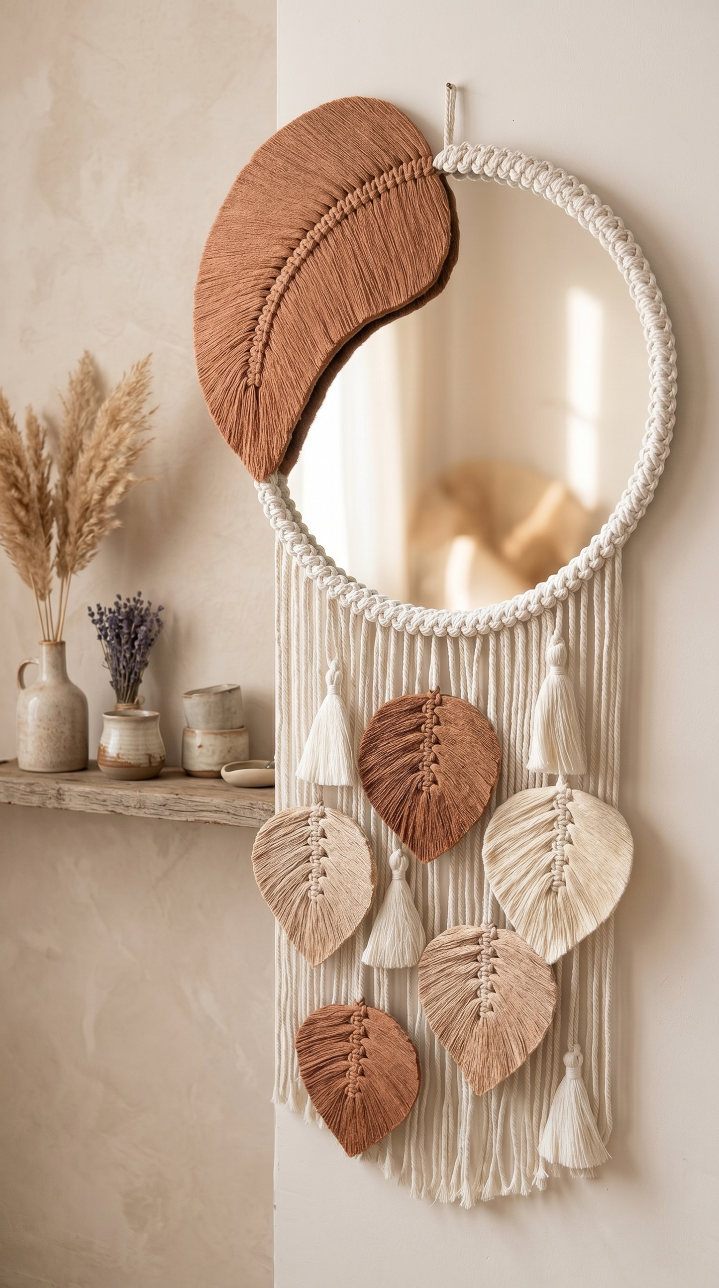 Aurelium Boho Dream Mirror – Macramé Decorative Wall Mirror