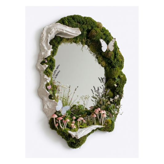 Aurelium Glass Forest Bloom Mirror – Nature-Inspired Sculptural Frame