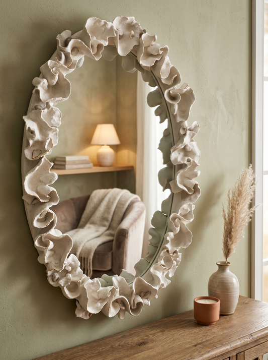 Aurelium Drift Sculpt Mirror – Organic Coastal Frame