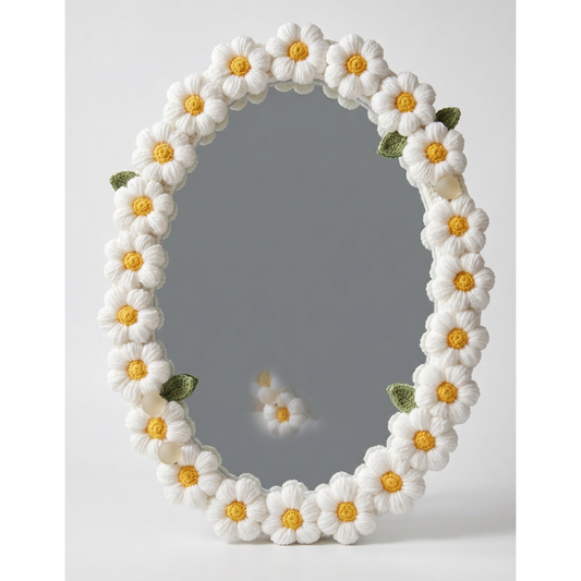 Aurelium Daisy Bloom Mirror – Handcrafted Floral Decorative Mirror