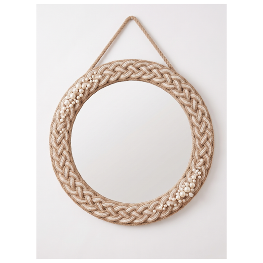 Aurelium Nordic Rope Mirror – Handwoven Decorative Wall Mirror